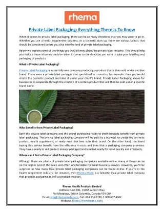 Private Label Packaging: Everything There Is To Know