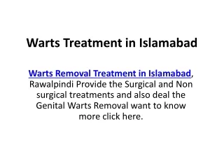Warts Treatment in Islamabad