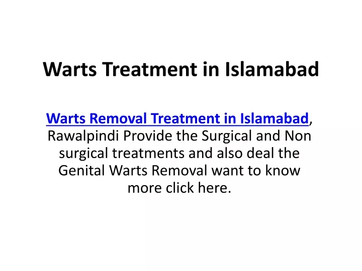 warts treatment in islamabad