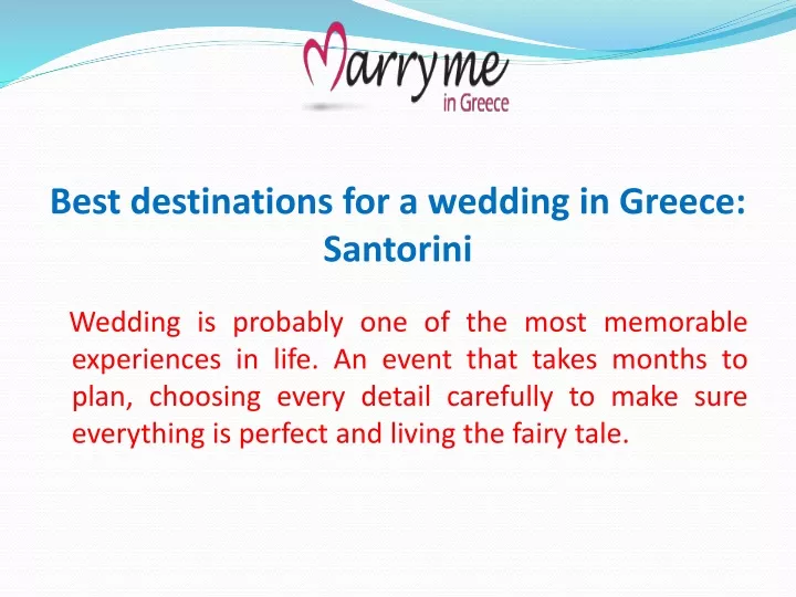 best destinations for a wedding in greece santorini