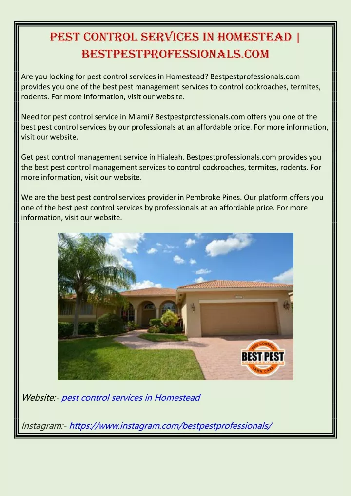 pest control services in homestead