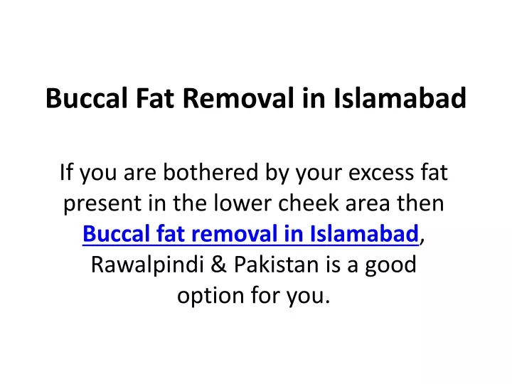 buccal fat removal in islamabad