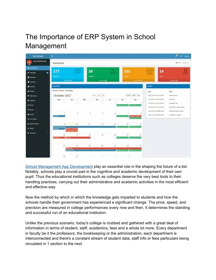 the importance of erp system in school management