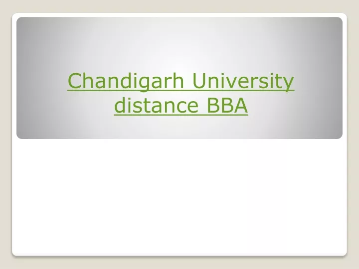 chandigarh university distance bba
