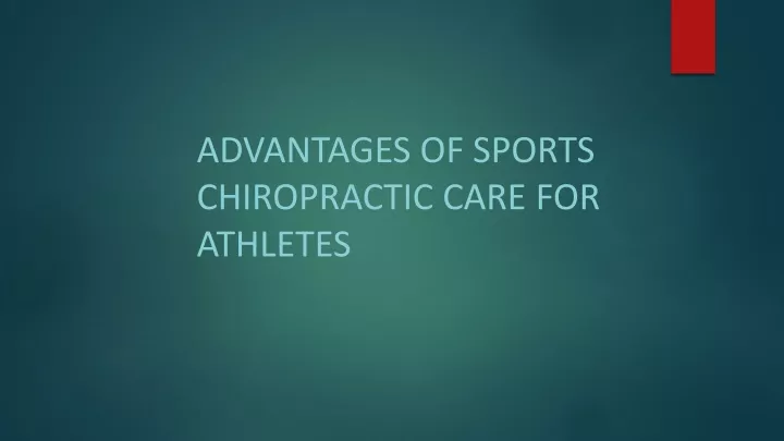 advantages of sports chiropractic care for athletes