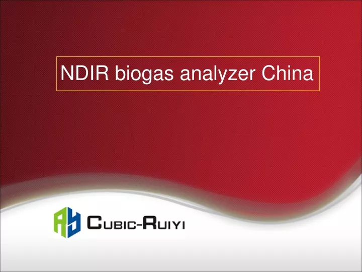 ndir biogas analyzer china