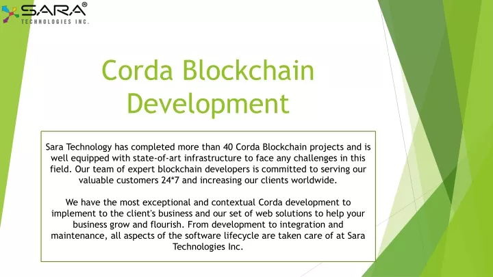 corda blockchain development