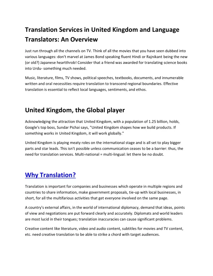 translation services in united kingdom