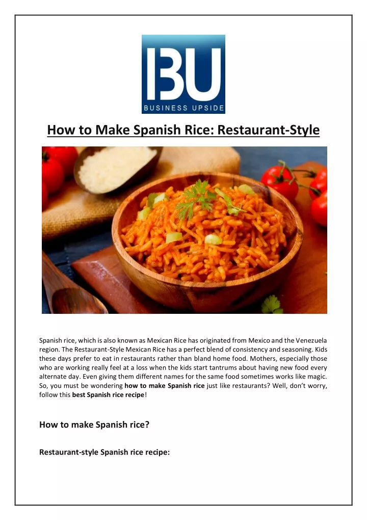 how to make spanish rice restaurant style