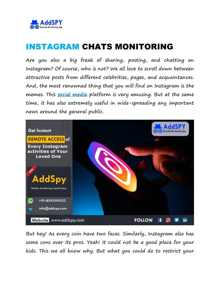 instagram chats monitoring