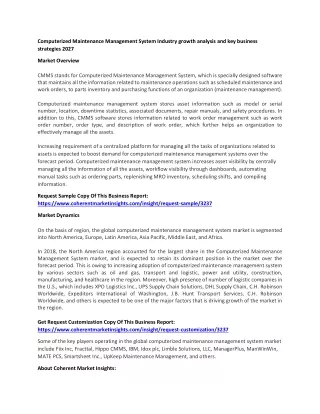 computerized maintenance management system