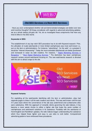 old seo services v s next seo services