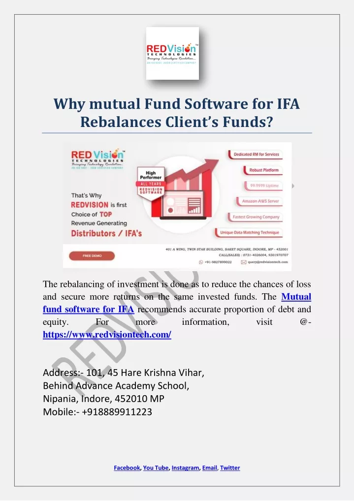 why mutual fund software for ifa rebalances