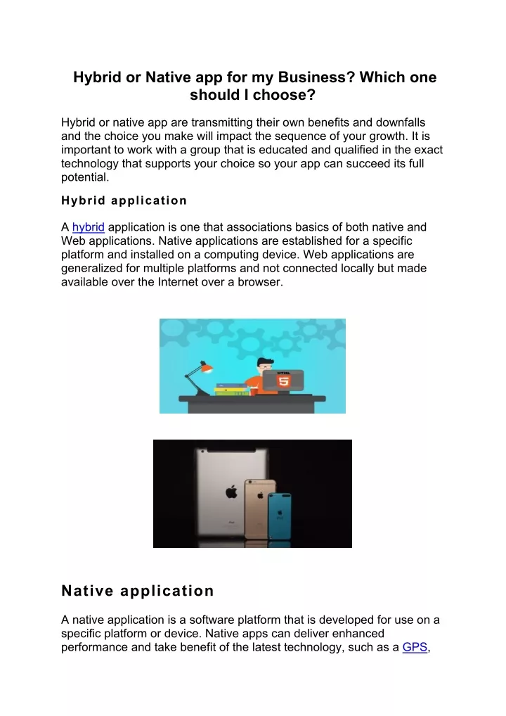 hybrid or native app for my business which