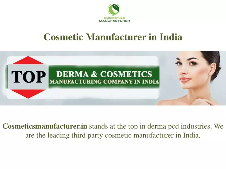 cosmetic manufacturer in india
