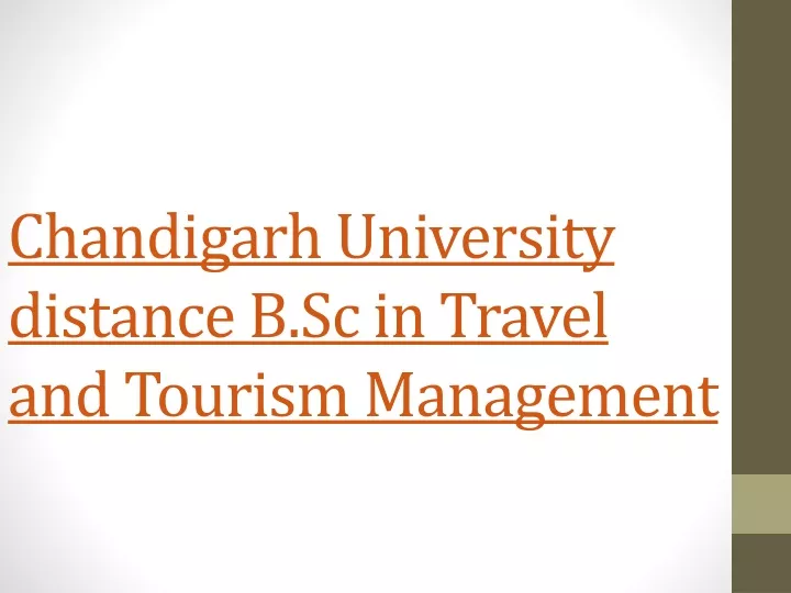 chandigarh university distance b sc in travel and tourism management