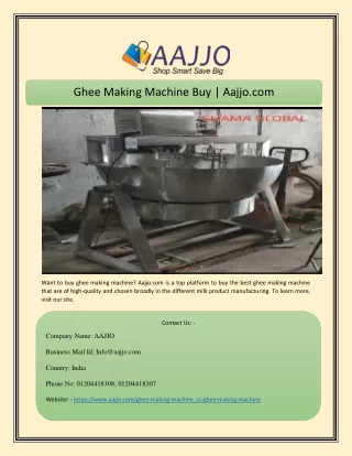 Ghee Making Machine Buy | Aajjo.com
