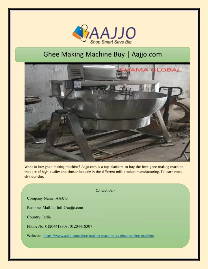 ghee making machine buy aajjo com