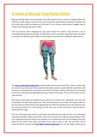 a guide to buying yoga pants online buying