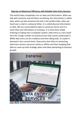 operate at maximum efficiency with reliable data