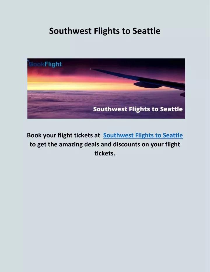 southwest flights to seattle