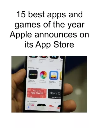 15 best apps and games of the year apple