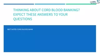 Thinking about Cord Blood Banking? Expect these answers to your Questions