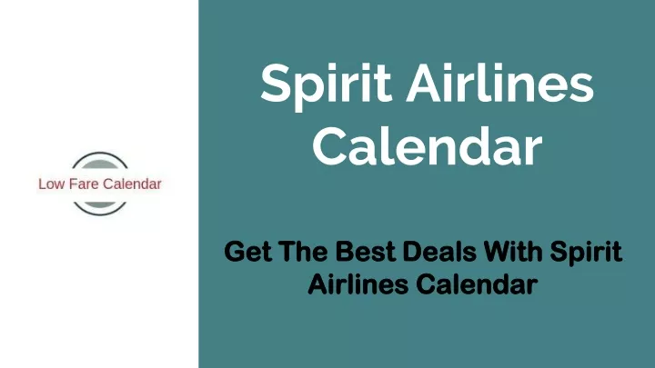 spirit airlines calendar