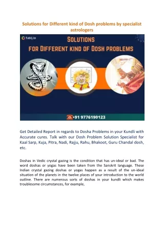 solutions for different kind of dosh problems