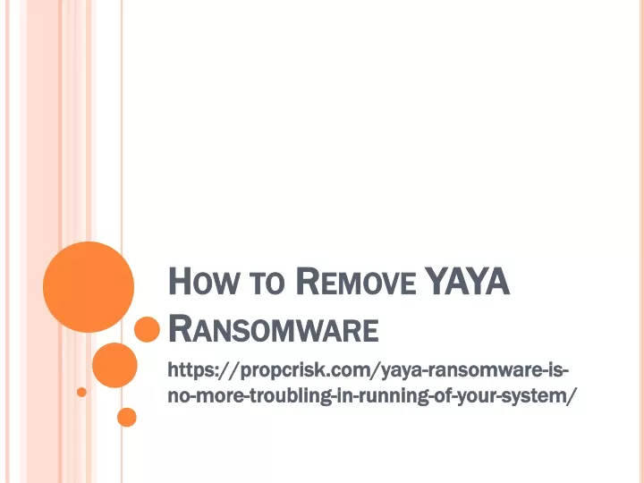 how to remove yaya ransomware