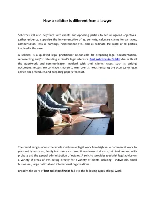 how a solicitor is different from a lawyer
