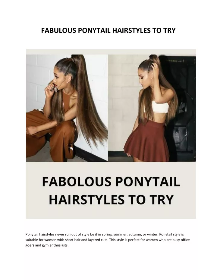 fabulous ponytail hairstyles to try