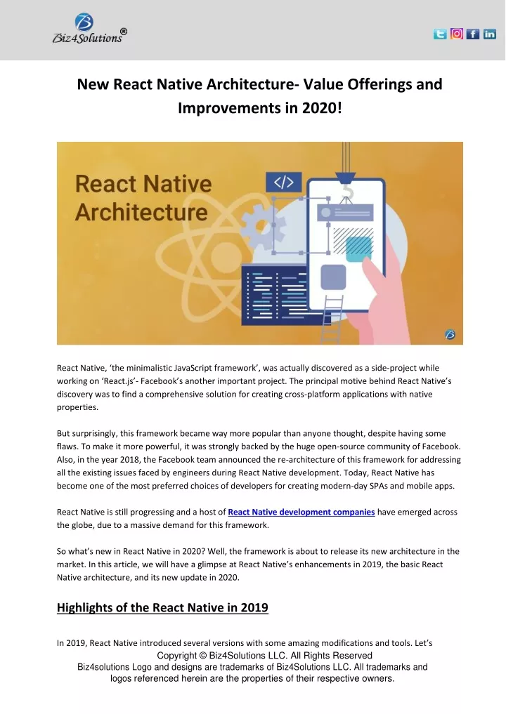 new react native architecture value offerings