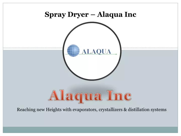 spray dryer alaqua inc