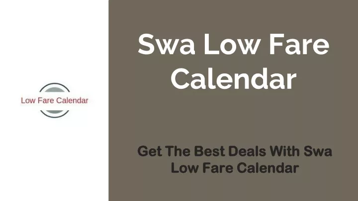 swa low fare calendar