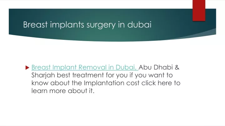 breast implants surgery in dubai