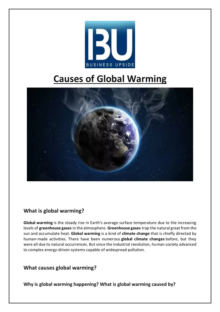 causes of global warming