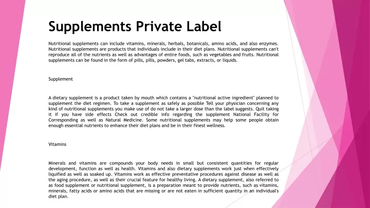 supplements private label
