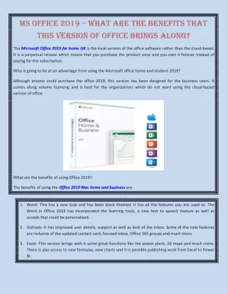 MS Office 2019 – What are the benefits that this version of office brings along?