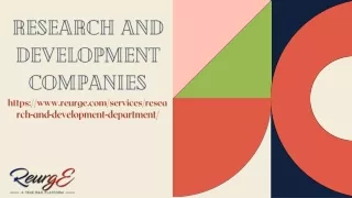Research and Development Companies: