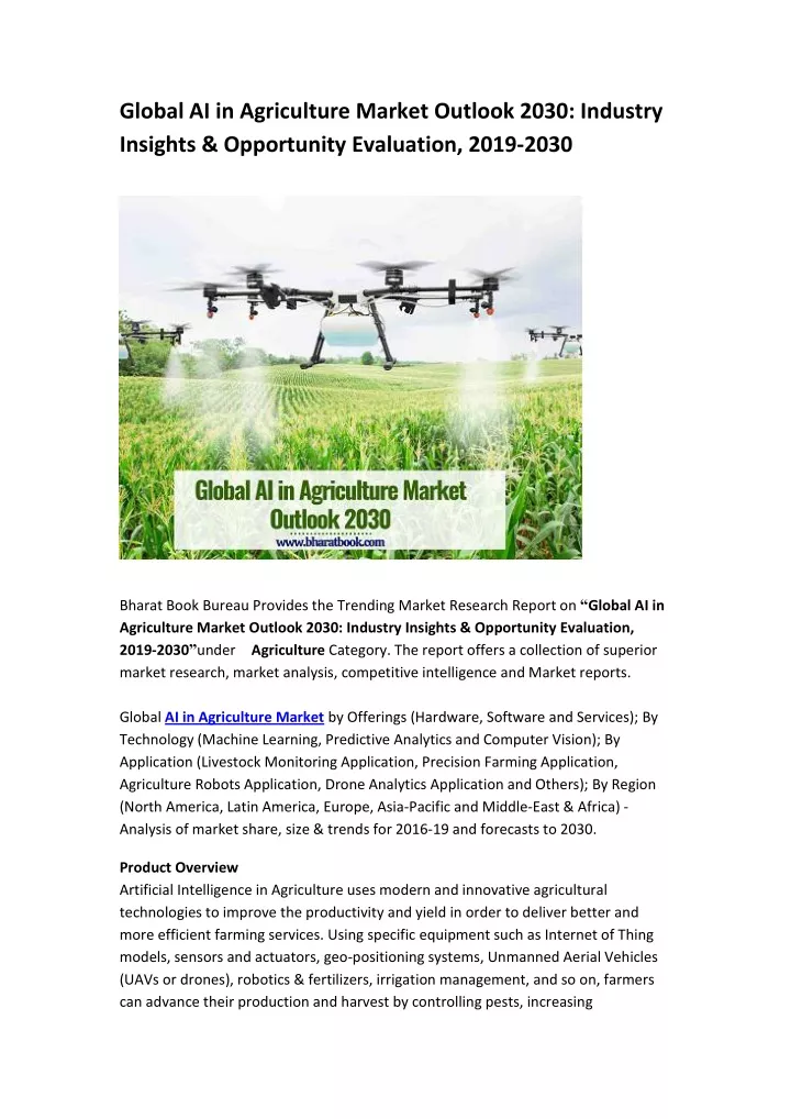 global ai in agriculture market outlook 2030