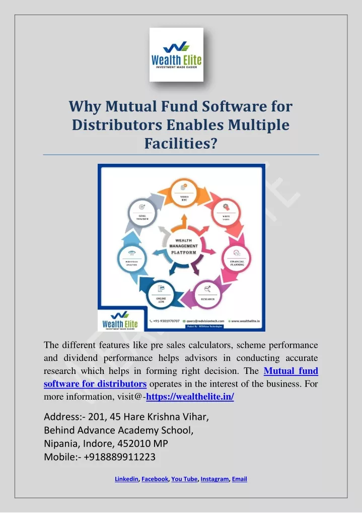 why mutual fund software for distributors enables