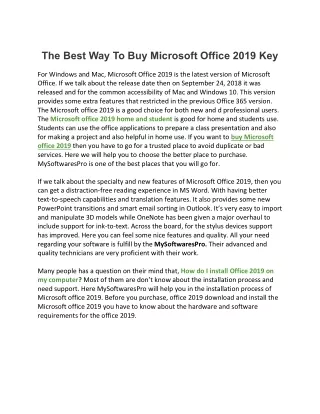 Best Way To Buy Microsoft Office 2019 Key