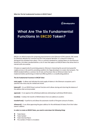 what are the six fundamental functions in erc20