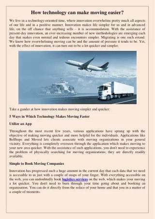 how technology can make moving easier