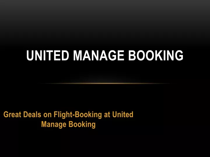 united manage booking