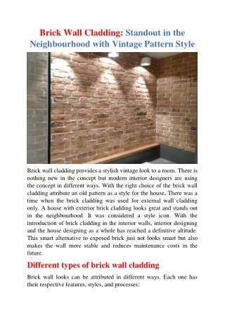brick wall cladding standout in the neighbourhood