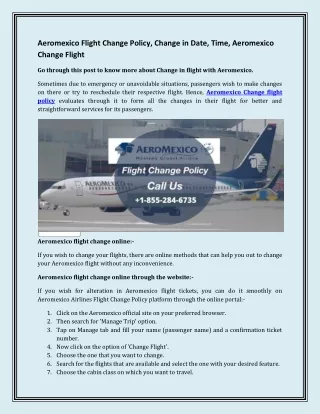 aeromexico flight change policy change in date