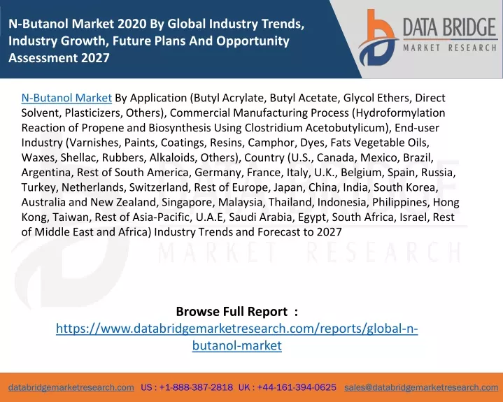 n butanol market 2020 by global industry trends