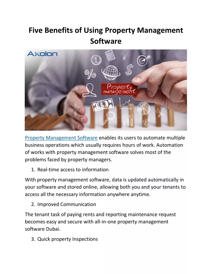 five benefits of using property management